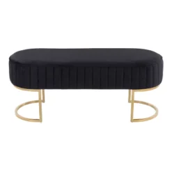 41" Demi Glam Pleated Bench - LumiSource -Homcom Crosley Shop GUEST 9cbc4f2b 9ff6 4250 9a5c ea77a0a33c59