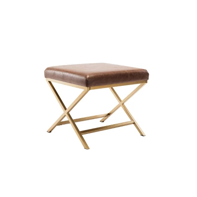 20" Square Metal X Base Ottoman - WOVENBYRD 3 20" Square Metal X Base Ottoman - WOVENBYRD