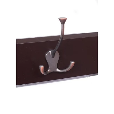 BirdRock Home Tri Hook Coat Rack - 3 Hooks - Wall Mount Hat Rack - Brown Finish - Bronze Hooks 3 BirdRock Home Tri Hook Coat Rack - 3 Hooks - Wall Mount Hat Rack - Brown Finish - Bronze Hooks