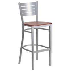 Flash Furniture Silver Slat Back Metal Restaurant Barstool -Homcom Crosley Shop GUEST 9e6fdb1e 3745 424e a59e c36bfc546464