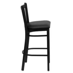 Emma And Oliver Black Vertical Back Metal Restaurant Dining Barstool -Homcom Crosley Shop GUEST 9ea74be2 957f 44c3 8002 c4697cd54a33