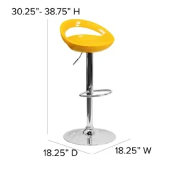 Emma And Oliver Yellow Plastic Adjustable Height Barstool With Chrome Base 13 Emma And Oliver Yellow Plastic Adjustable Height Barstool With Chrome Base -Homcom Crosley Shop GUEST 9f957202 5248 40d7 b96e e64d79f2374f