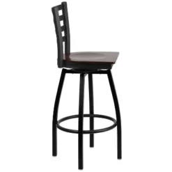 Emma And Oliver Black Ladder Back Swivel Metal Restaurant Dining Barstool -Homcom Crosley Shop GUEST 9fe7efa8 f661 4d38 84bf f968db264318