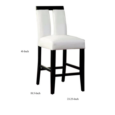 Set Of 2 Contemporary Barstools White/Black - Benzara 6 Set Of 2 Contemporary Barstools White/Black - Benzara - Image 4