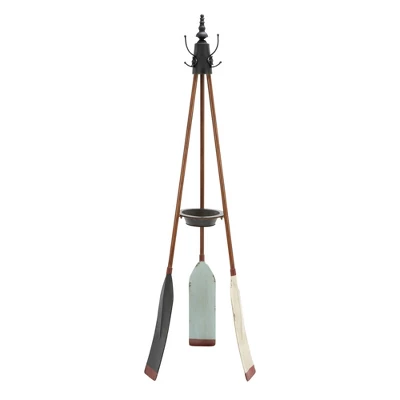 Metal Nautical Style Coat Rack Tripod Base - Olivia & May 15 Metal Nautical Style Coat Rack Tripod Base - Olivia & May - Image 13