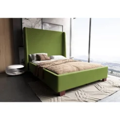 Queen Parlay Upholstered Bed Pine Green - Manhattan Comfort