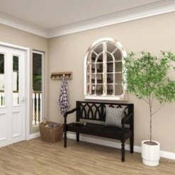 Farmhouse Wood Sitting Bench - Olivia & May -Homcom Crosley Shop GUEST a2d15d7b fd36 4c49 8996 d17c3888dd95