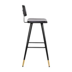 Flash Furniture Kora Commercial Grade Low Back Barstools-LeatherSoft Upholstery-Iron Frame-Integrated Footrest-Gold Tipped Legs-Set Of 2 -Homcom Crosley Shop GUEST a31bbf9b 43c5 4c4b 9691 3ae6b0977cf0
