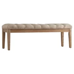 Beechhurst Button Tufted Bench Wood - Inspire Q -Homcom Crosley Shop GUEST a354b6e7 c236 411c 87d8 571cbf2c742a