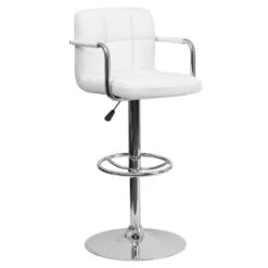 Flash Furniture Contemporary Quilted Vinyl Adjustable Height Barstool With Arms And Chrome Base -Homcom Crosley Shop GUEST a38b9000 c034 47db b427 ace6e583150d