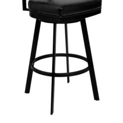 30" Frisco Faux Leather Metal Barstool Black/Gray Wood Back - Armen Living -Homcom Crosley Shop GUEST a42feeed d616 4acc 829a 2777f5083515