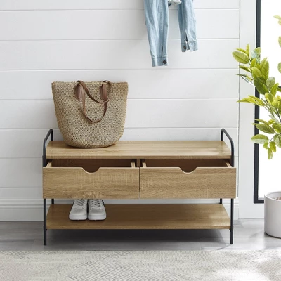 Modern 2 Drawer Storage Entry Bench - Saracina Home 7 Modern 2 Drawer Storage Entry Bench - Saracina Home - Image 5