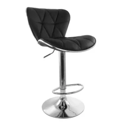 Elama 2 Piece Tufted Faux Leather Adjustable Bar Stool In Black With Chrome Trim And Base -Homcom Crosley Shop GUEST a5ad8924 68f6 4c25 9dee 59aefe7aee2e