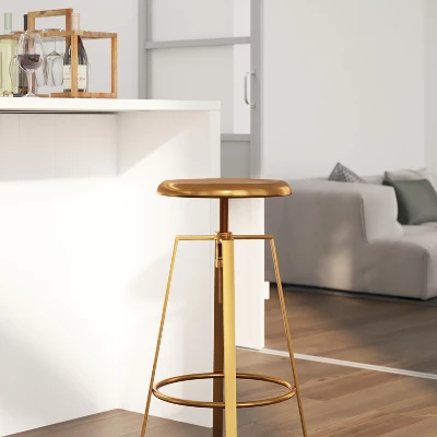 Merrick Lane Industrial Style Bar Stool With Height Adjustable Swivel Seat 5 Merrick Lane Industrial Style Bar Stool With Height Adjustable Swivel Seat - Image 3