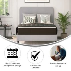Flash Furniture Dream 10 Inch Hybrid Mattress, High Density Foam And Pocket Spring Mattress In A Box, CertiPur-US Certified Foam -Homcom Crosley Shop GUEST a66c4419 6452 470e 9e00 01f850088781