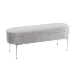 48" Chloe Contemporary Upholstered Storage Bench - LumiSource -Homcom Crosley Shop GUEST a6700819 8c5e 42bd 8a95 533b554725d9