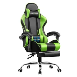 Gaming Chair With Footrest And Ergonomic Lumbar Massage Pillow PU Leather Office Chair - GTRACING -Homcom Crosley Shop GUEST a76ddb48 3922 4520 879c 7d13cc8c15a0