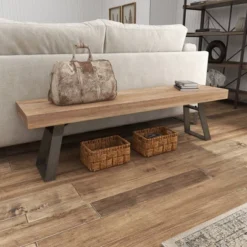 Natural Solid Wood Bench Light Brown - Olivia & May -Homcom Crosley Shop GUEST a897397e aad4 49eb 969c 3b6903f9cc45