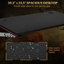 Costway Gaming Desk Home Office PC Table Computer Desk With Cup Holder & Headphone Hook -Homcom Crosley Shop GUEST a9026b5b 0d7e 4c1d 83b4 6a3f9e524cdf