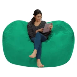 6' Large Bean Bag Lounger With Memory Foam Filling And Washable Cover - Relax Sacks -Homcom Crosley Shop GUEST a9180261 152e 4a67 8f44 299b6c458afa