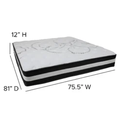 Flash Furniture Capri Comfortable Sleep King 12 Inch CertiPUR-US Certified Foam Pocket Spring Mattress & 2 Inch Gel Memory Foam Topper Bundle -Homcom Crosley Shop GUEST a91b97c1 fc5b 43f8 8d68 989340d28975