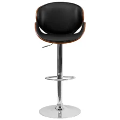 Emma And Oliver Bentwood Adjustable Height Barstool With Curved Vinyl Seat/Back -Homcom Crosley Shop GUEST a93487d8 b165 40b4 8bd8 3f10e9b2fa80