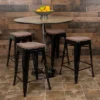 Emma And Oliver 24" High Metal Counter-Height, Indoor Bar Stool With Wood Seat - Stackable Set Of 4 -Homcom Crosley Shop GUEST a93aff53 11e6 4511 8438 21dc05e94045