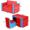 Costway Multi-functional Kids Sofa Table Chair Set 2 Seat Couch Furniture W/Storage Box