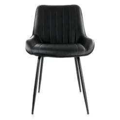 Elama 2 Piece Faux Leather Tufted Chair In Black With Black Metal Legs -Homcom Crosley Shop GUEST aa100a88 32d7 4c5d 9f03 e466d49673a7