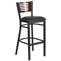 Emma And Oliver Black Decorative Slat Back Metal Restaurant Dining Barstool -Homcom Crosley Shop GUEST aa18eb74 3f42 40ea a945 4e65556ad252