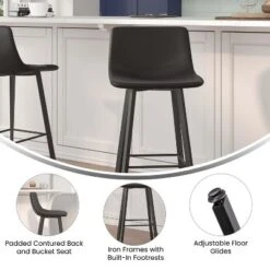 Flash Furniture Caleb Modern Armless 30 Inch Bar Height Commercial Grade Barstools With Footrests And Matte Iron Frames, Set Of 2 -Homcom Crosley Shop GUEST aa1fba77 73db 4041 a8b2 8a7b8b81795d