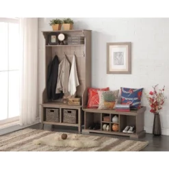 Carolyn Hall Tree Wire Brush Driftwood Brown - Boraam -Homcom Crosley Shop GUEST aa2825fa 4d2c 4dfc 87f5 57c33e1ce920