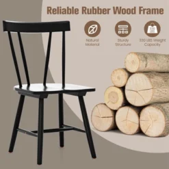 Costway Dining Chairs Set Of 2 Windsor Chairs Wood Armless Chairs With Solid Rubber Wood Black/White 17 Costway Dining Chairs Set Of 2 Windsor Chairs Wood Armless Chairs With Solid Rubber Wood Black/White -Homcom Crosley Shop GUEST aaf95269 d04b 405a 931b c2db36a8adf4