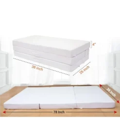 Cheer Collection 4" Tri-Fold Mattress With Soft Rayon From Bamboo Washable Cover