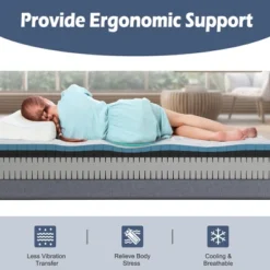 Costway Twin XL Cooling Adjustable Bed Memory Foam Mattress W/ 32% Ice Silk Cover -Homcom Crosley Shop GUEST ab73dbb6 764e 4764 a114 23834ee45ab1