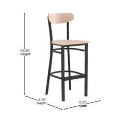 Emma And Oliver Industrial Barstool With Rolled Steel Frame And Solid Wood Seat - 500 Lbs. Static Weight Capacity 27 Emma And Oliver Industrial Barstool With Rolled Steel Frame And Solid Wood Seat - 500 Lbs. Static Weight Capacity -Homcom Crosley Shop GUEST abbbc65e 2d56 4e0f b194 4363228840a2