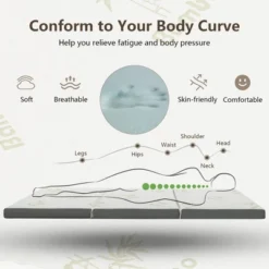 Costway Queen 3''Tri-fold Memory Foam Floor Mattress Topper Portable W/ Carrying Bag -Homcom Crosley Shop GUEST ac265471 1b03 46a8 8e99 45961a98ba62