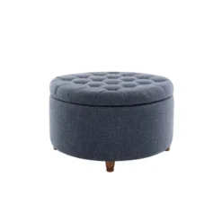 Large Round Tufted Storage Ottoman With Lift Off Lid - WOVENBYRD 38 Large Round Tufted Storage Ottoman With Lift Off Lid - WOVENBYRD -Homcom Crosley Shop GUEST acc851db 4f04 4ff0 a589 8a0cb270835b