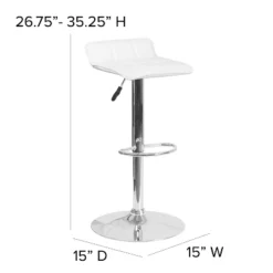 Emma And Oliver 2 Pack Contemporary Vinyl Adjustable Height Barstool With Quilted Wave Seat And Chrome Base -Homcom Crosley Shop GUEST acd87070 49dd 474a 9772 6503586095b2