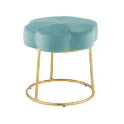 Seraphina Ottoman Stool Teal - Linon -Homcom Crosley Shop GUEST acdb1eb5 2be6 455d 9a60 92172be089e4