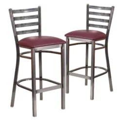 Emma And Oliver 2 Pack Clear Coated Ladder Back Metal Restaurant Barstool -Homcom Crosley Shop GUEST aced06ed 02d0 4026 a032 de7452c07c7f