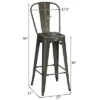 Costway Set Of 4 High Back Metal Stool 30'' Seat Bar Height Industrial Bar Stools GunBlack -Homcom Crosley Shop GUEST ad045199 88d1 4a80 b538 f967e13e3267
