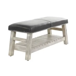 Rustic Wood Bench Black - Olivia & May