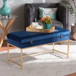 Aliana Metal Large Ottoman Navy Blue/Gold - Baxton Studio 15 Aliana Metal Large Ottoman Navy Blue/Gold - Baxton Studio -Homcom Crosley Shop GUEST adf892ed 34a2 4e37 b9c8 30a012d094b4