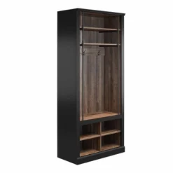 Voltaire Entryway Hall Tree With Bench And Storage Cubbies Black And Walnut - Room & Joy -Homcom Crosley Shop GUEST ae8723c0 b948 4e12 a894 f5601b908173
