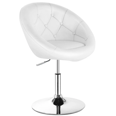 Tangkula Modern Swivel Bar Stools Height Adjustable Round Tufted Back Accent Chair Black/White 9 Tangkula Modern Swivel Bar Stools Height Adjustable Round Tufted Back Accent Chair Black/White - Image 7