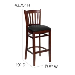 Emma And Oliver Vertical Slat Back Wooden Restaurant Dining Barstool -Homcom Crosley Shop GUEST aec84f7c 5d08 4145 83bf 23e273e6b004