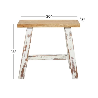 Rustic Wood Bench Brown - Olivia & May 9 Rustic Wood Bench Brown - Olivia & May - Image 7