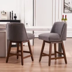 FERPIT 26" Swivel Bar Stools 2 Pack Classic And With Rivet Trim Decoration -Homcom Crosley Shop GUEST af3901da 0754 4b78 8683 8afede341def