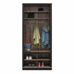 Voltaire Entryway Hall Tree With Bench And Storage Cubbies Black And Walnut - Room & Joy -Homcom Crosley Shop GUEST af60983b ab2c 4e31 abbc 8c841cd22019
